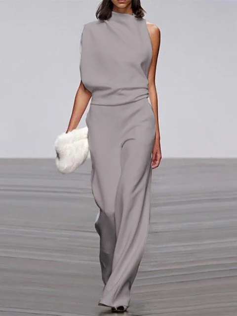 Heidi-Mode | Damen Jumpsuit mit Rundhalsausschnitt, Armellos und Weitem Bein - Image 2