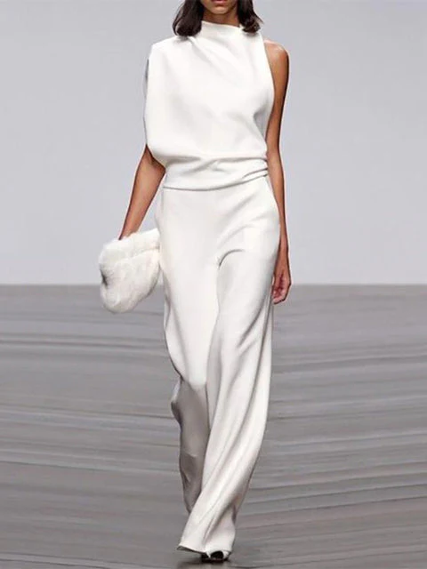 Heidi-Mode | Damen Jumpsuit mit Rundhalsausschnitt, Armellos und Weitem Bein - Image 8