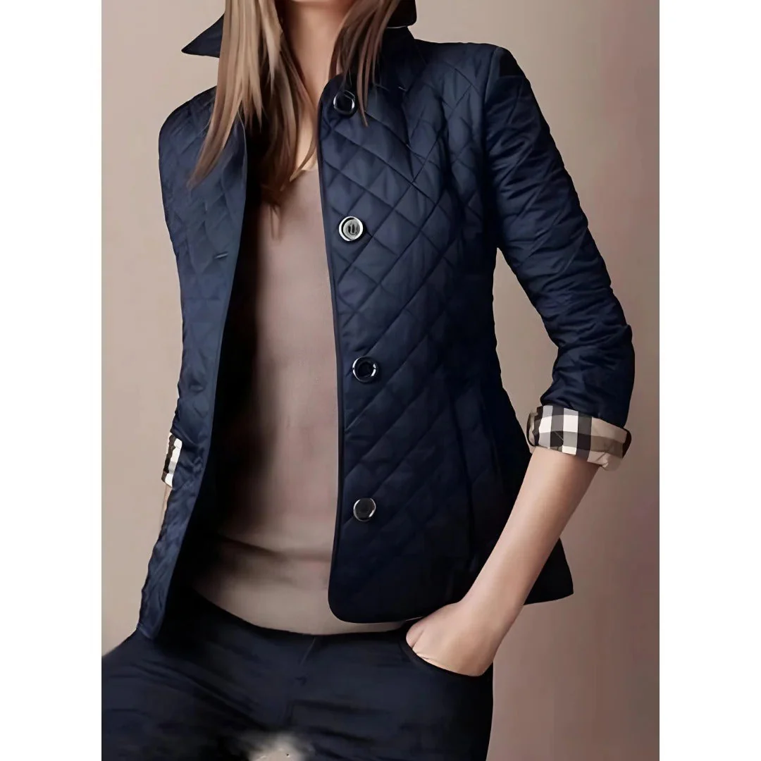 Heidi-Mode | Steppjacke – Taillierte Passform – Diamantmuster – Hüftlänge – Knopfverschluss - Image 3