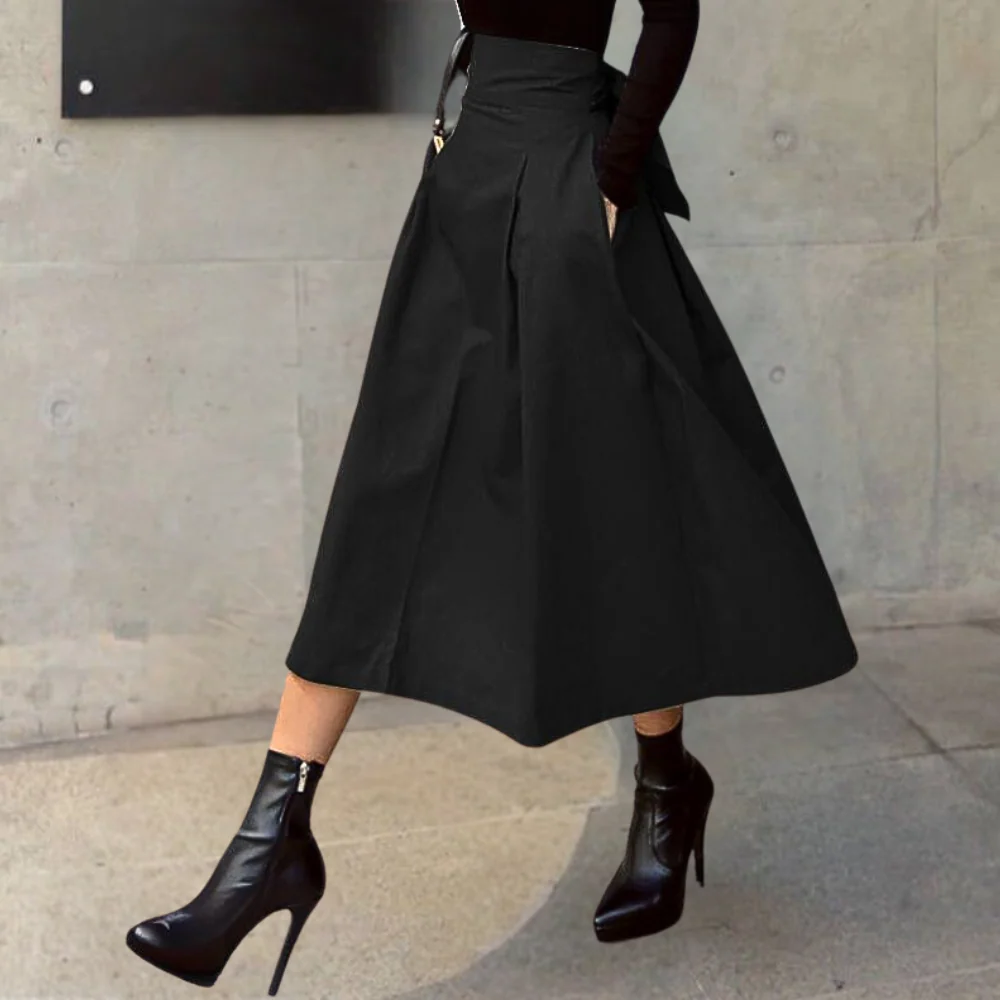 Heidi-Mode | Damen Rock mit Hoher Taille und Schleife - Image 3