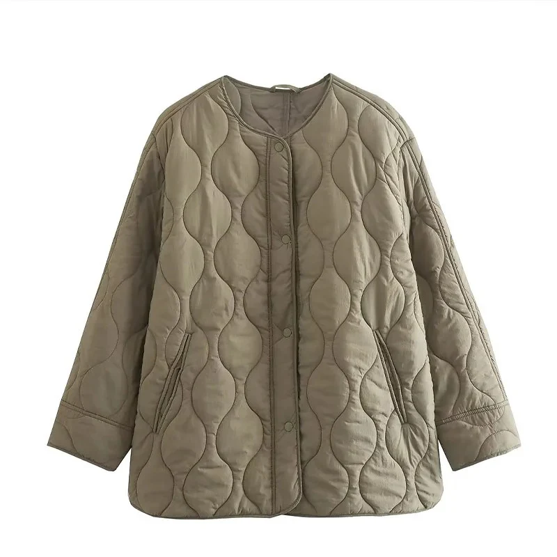 Heidi-Mode | Bequemes Rundhals gepolstertes Jacket mit Knöpfen Ideal für Herbst/Winter - Image 4