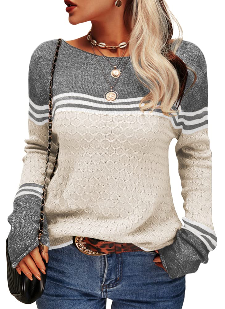 Heidi-Mode | Damen Zwei-Farben Farbblock Pullover - Image 2