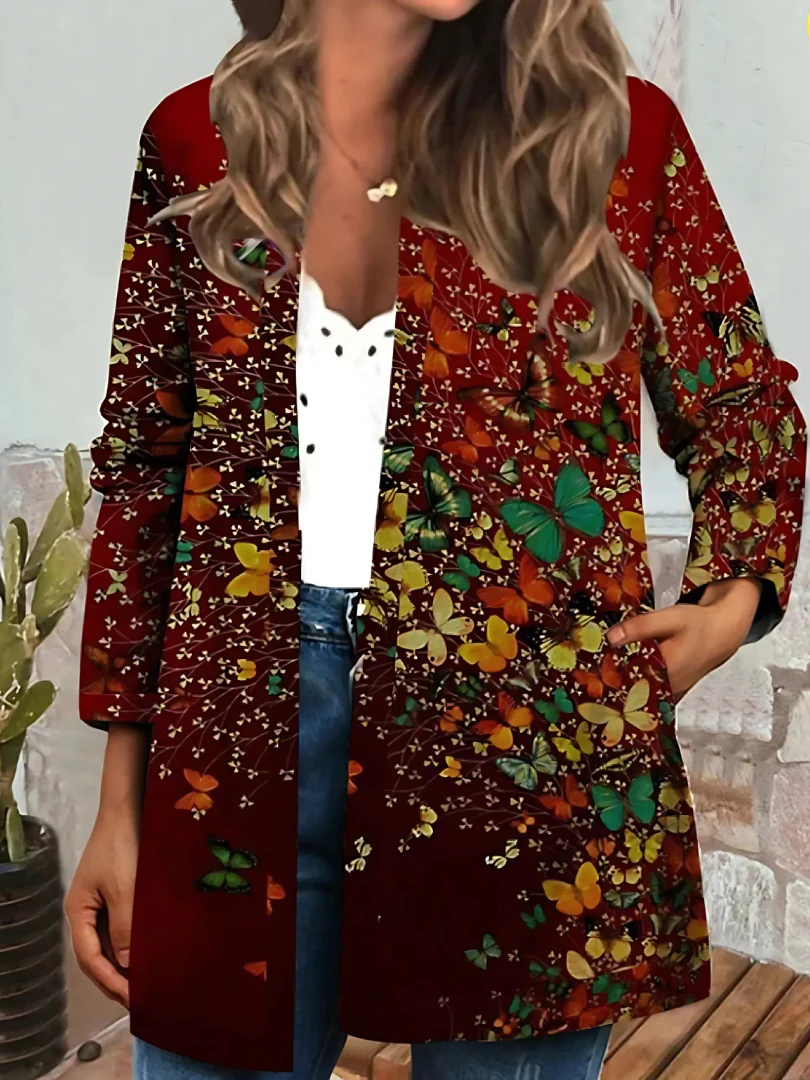 Heidi-Mode | Damen Ethnischer Blumenmantel Jacke - Image 12