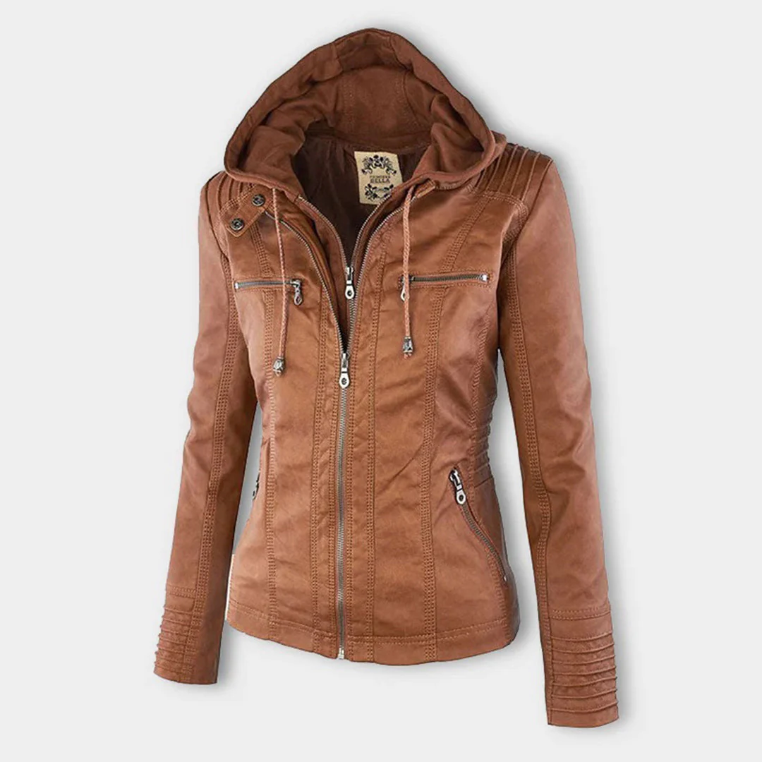 Heidi-Mode | Lederjacke - Mit Kapuze & Slim-Fit - Image 2