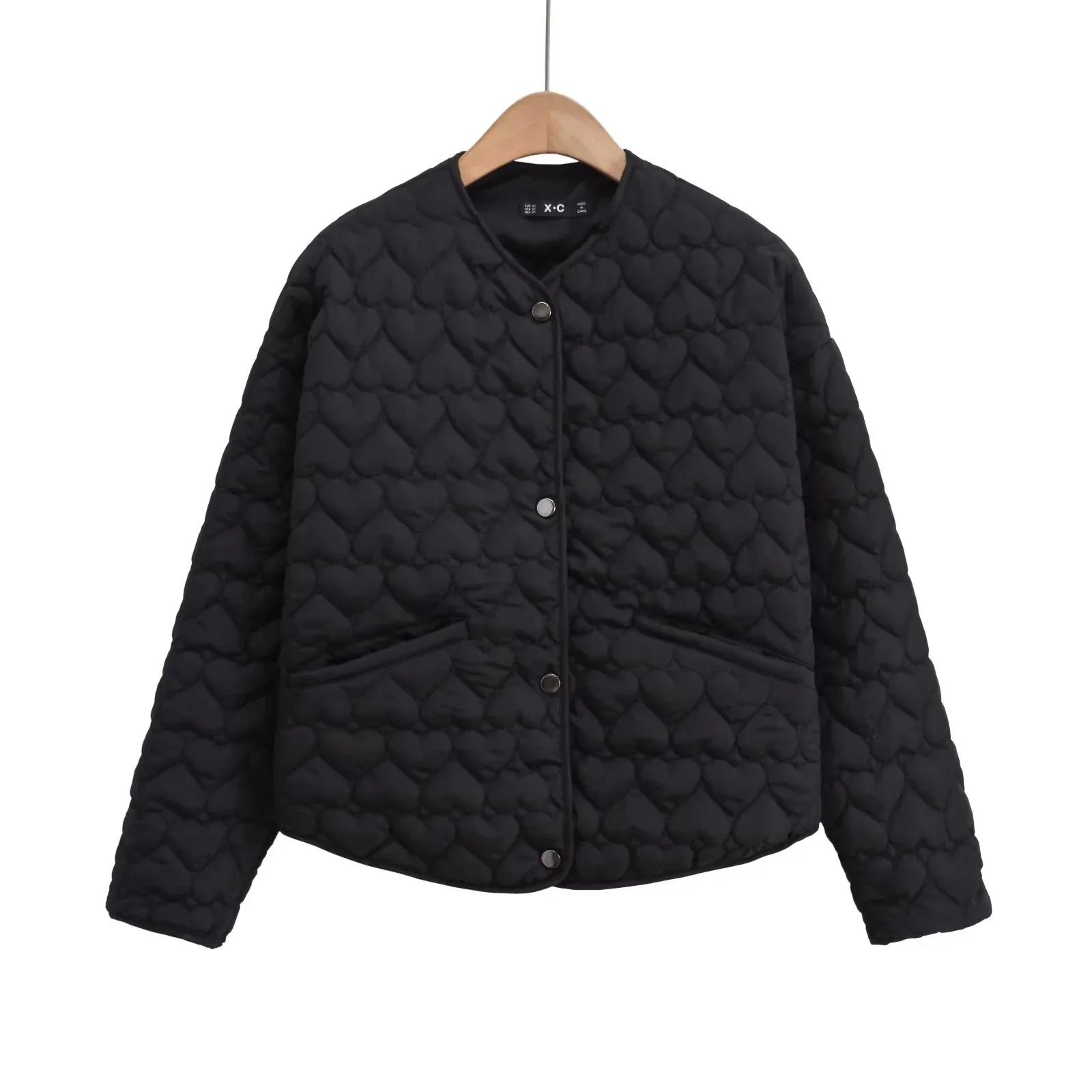 Heidi-Mode | Damen Steppjacke mit Herzen – Leichter Puffer mit Druckknöpfen - Image 2