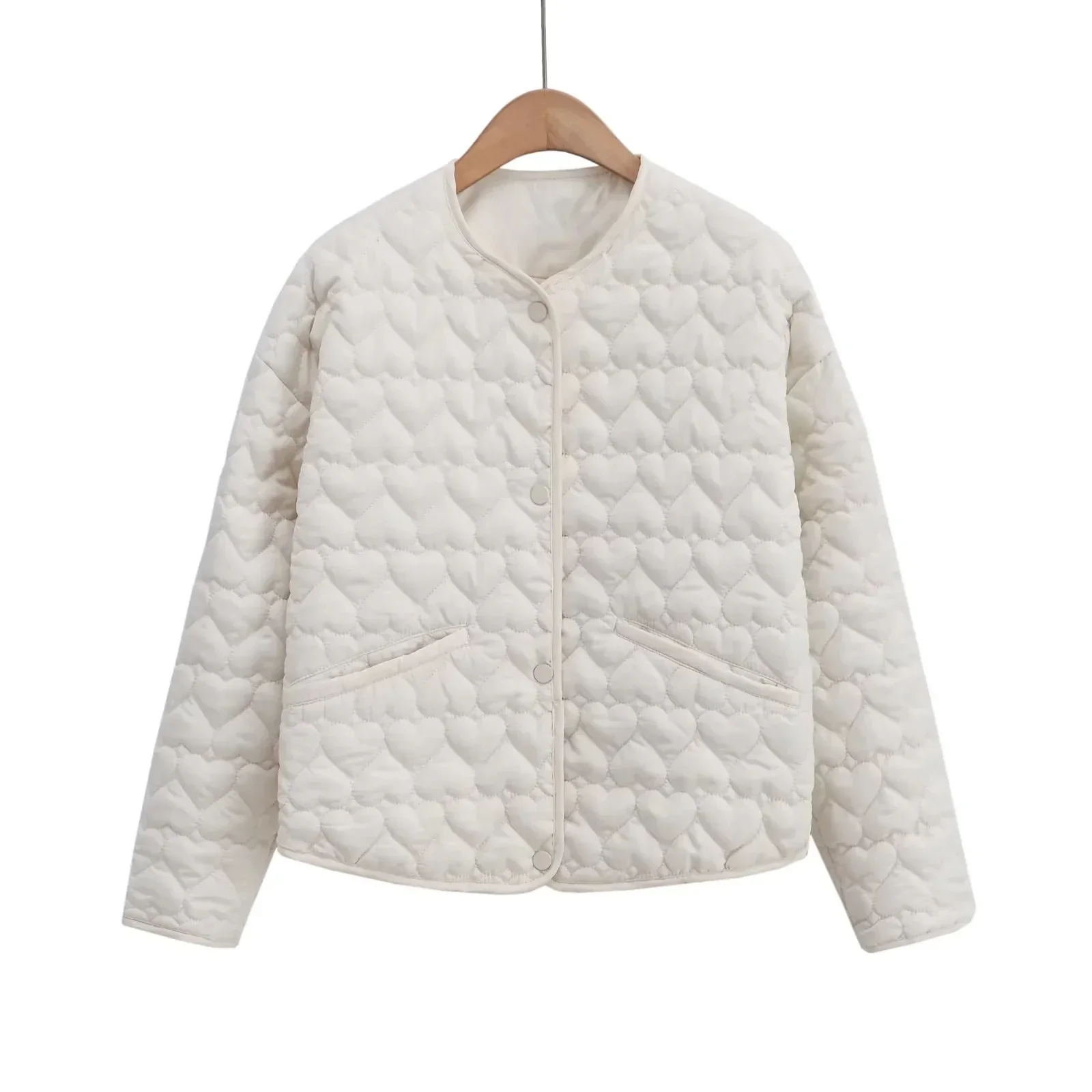 Heidi-Mode | Damen Steppjacke mit Herzen – Leichter Puffer mit Druckknöpfen - Image 4