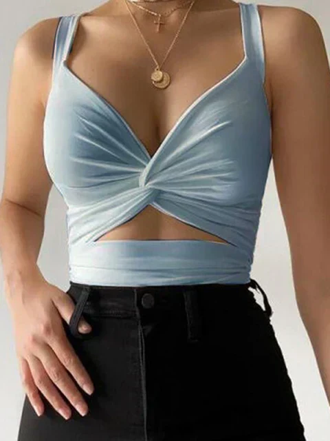 Heidi-Mode | Ärmellose Crop Tops Kurz Sexy Mode - Image 3