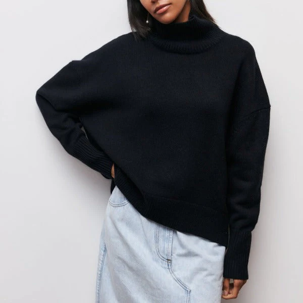 Heidi-Mode | Rollkragenpullover Oversized Fit Weiches Strickmaterial Gerippte Kanten - Image 2