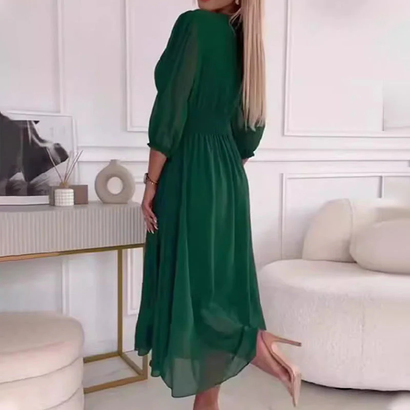 Heidi-Mode | Damen V-Ausschnitt Leichte Chiffon Kleider - Image 4