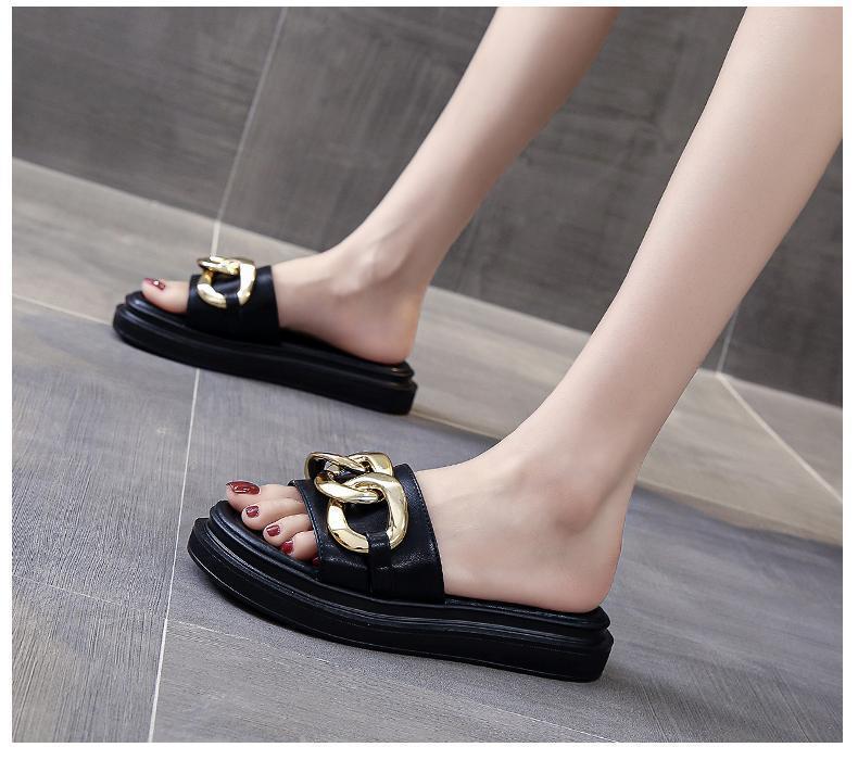 Heidi-Mode | Sandals Women With Platform And Golden Chain - Image 3