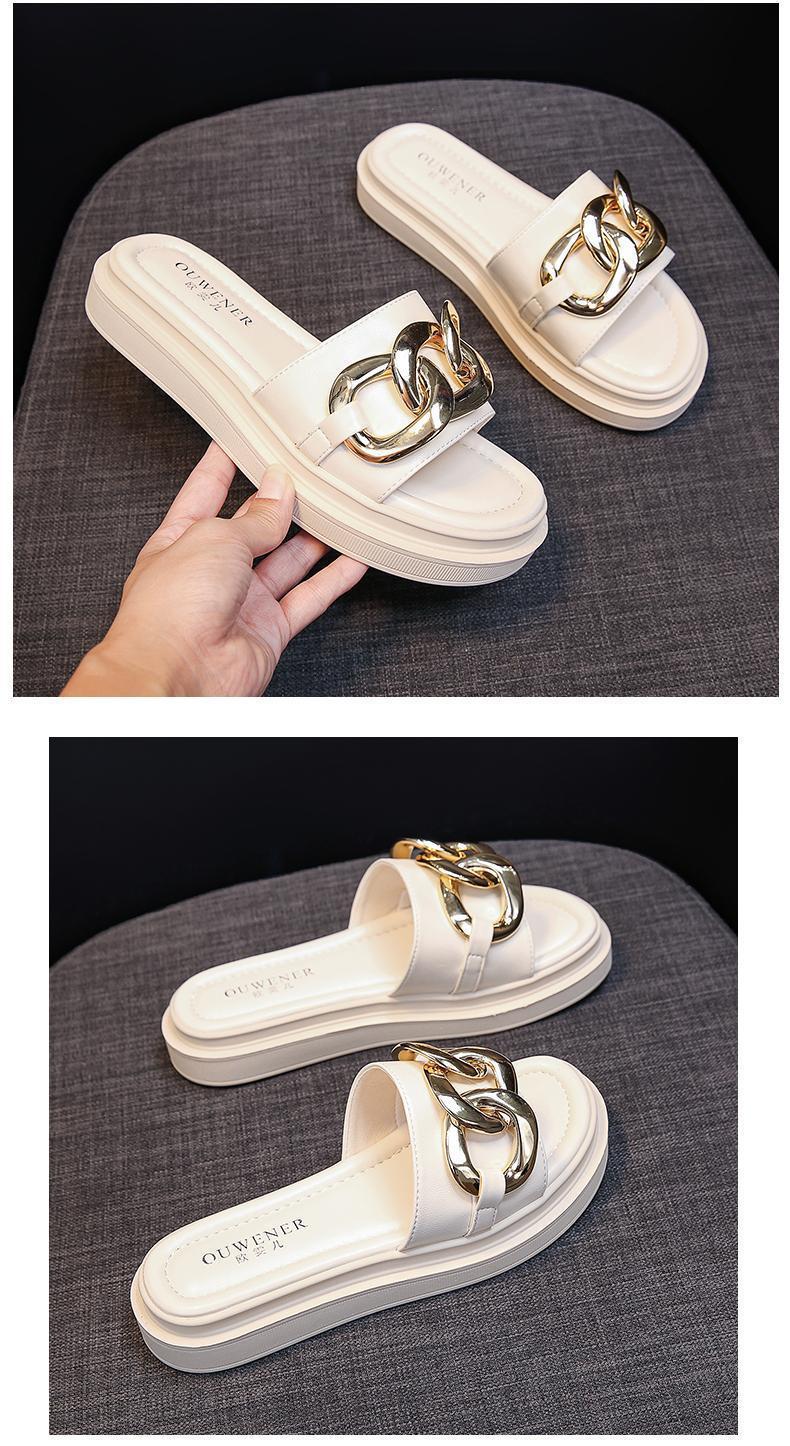 Heidi-Mode | Sandals Women With Platform And Golden Chain - Image 5