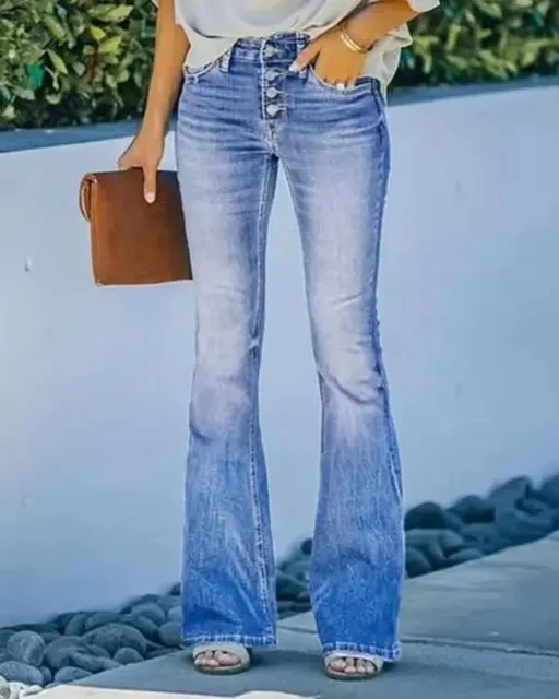 Damen Denim Flared Jeans mit Trendigem Schnitt & Hoher Passform Heidi-Mode - Image 15