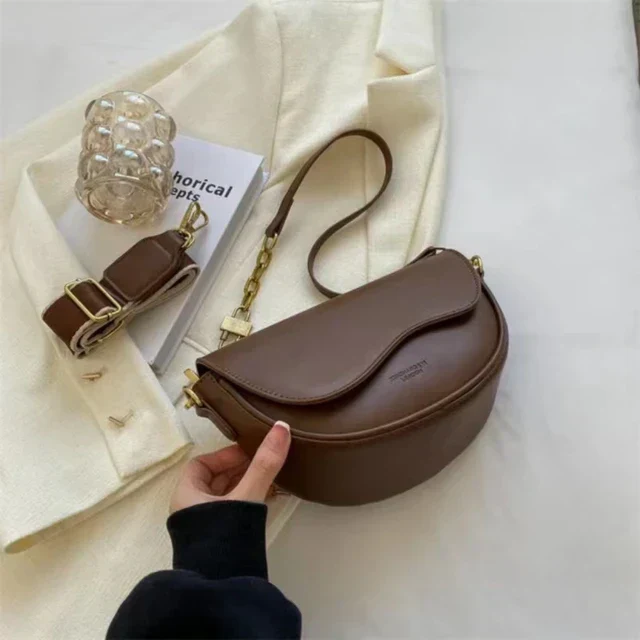 Heidi-Mode | Damen Schultertasche Aus Pu-Leder mit Breitem Riemen - Image 11