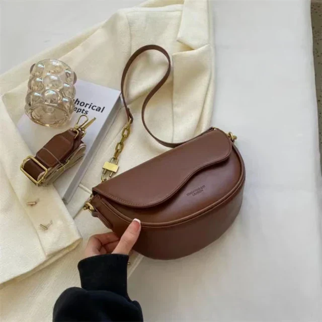 Heidi-Mode | Damen Schultertasche Aus Pu-Leder mit Breitem Riemen - Image 9