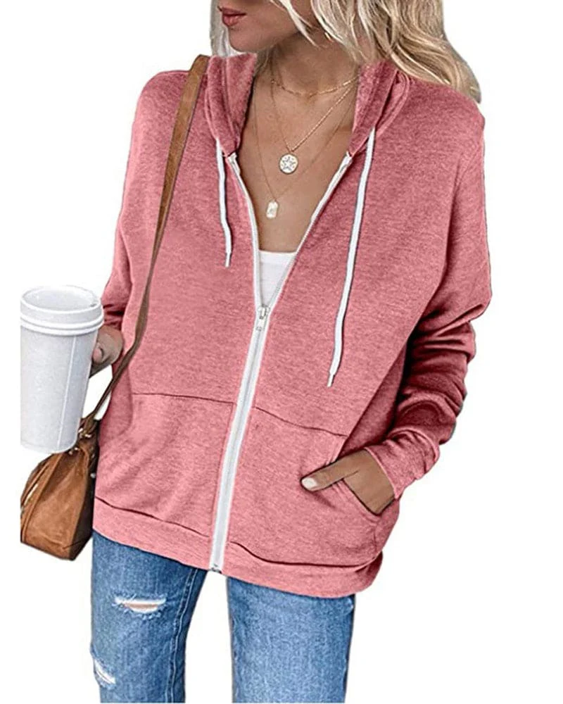 Heidi-Mode | Damen Schwarzer Zip-Kapuzenpulli - Image 3