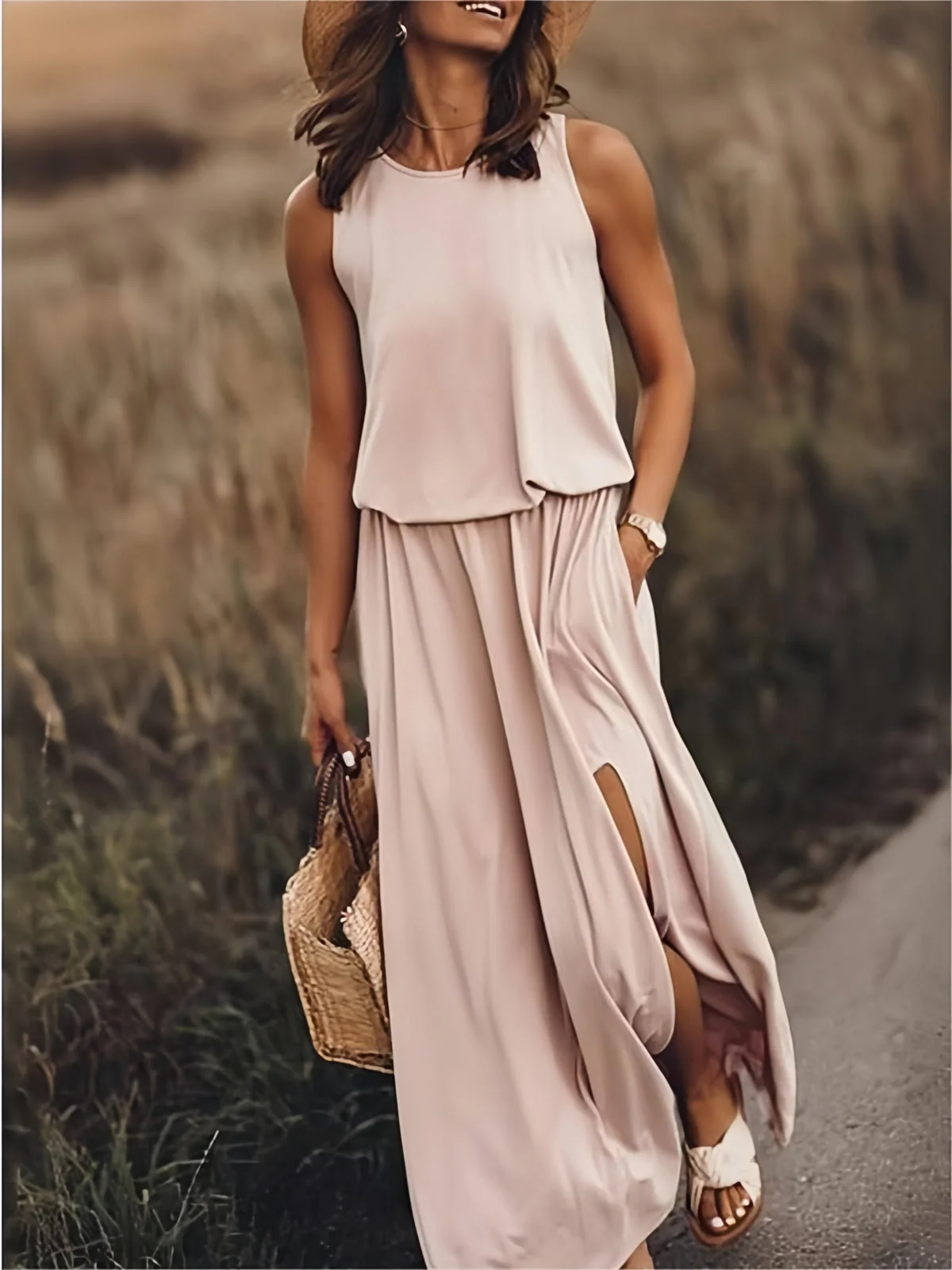 Heidi-Mode | Damen Schwarzes Modal Boho Maxikleid Farben - Image 3