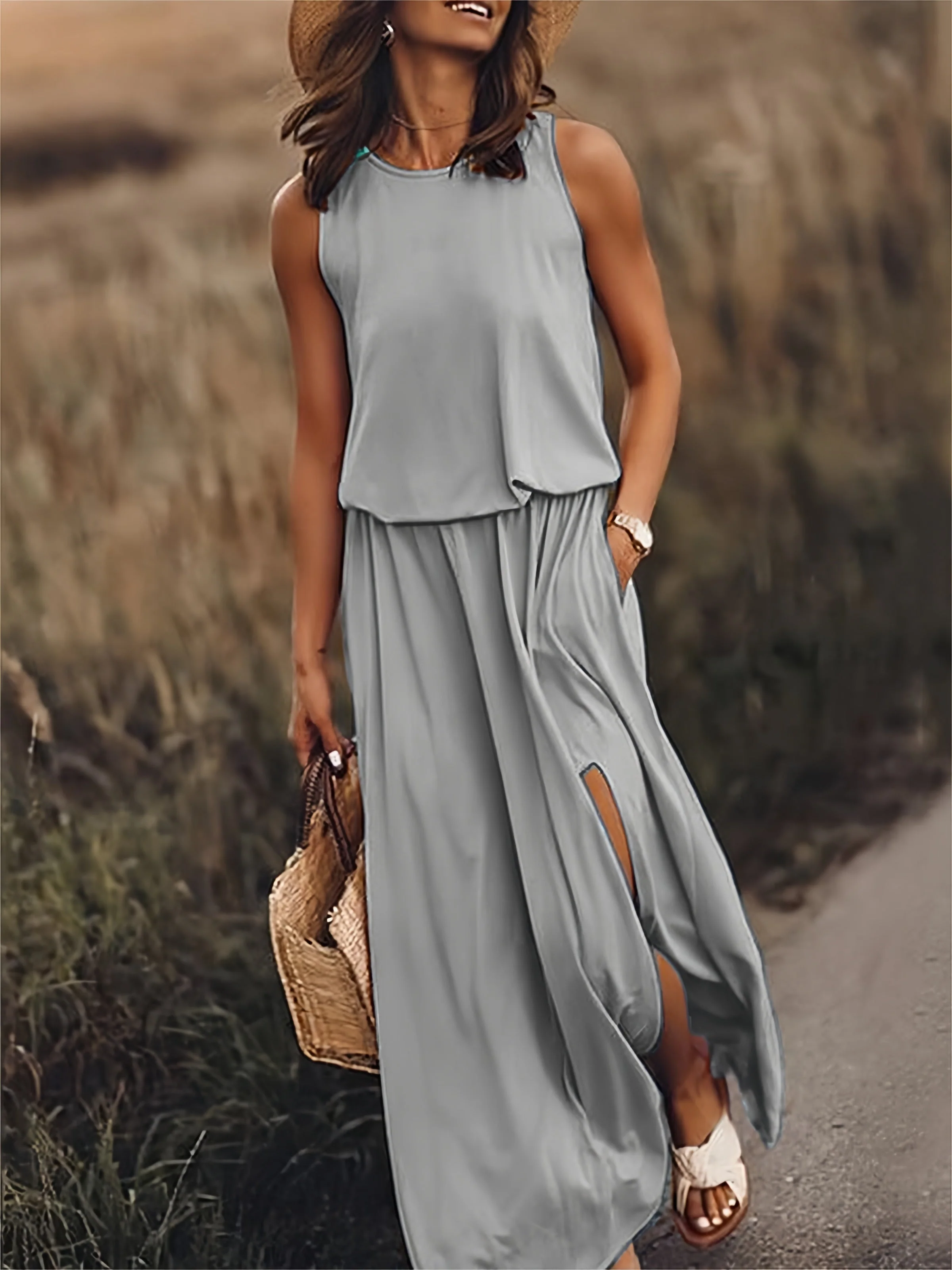 Heidi-Mode | Damen Schwarzes Modal Boho Maxikleid Farben - Image 6