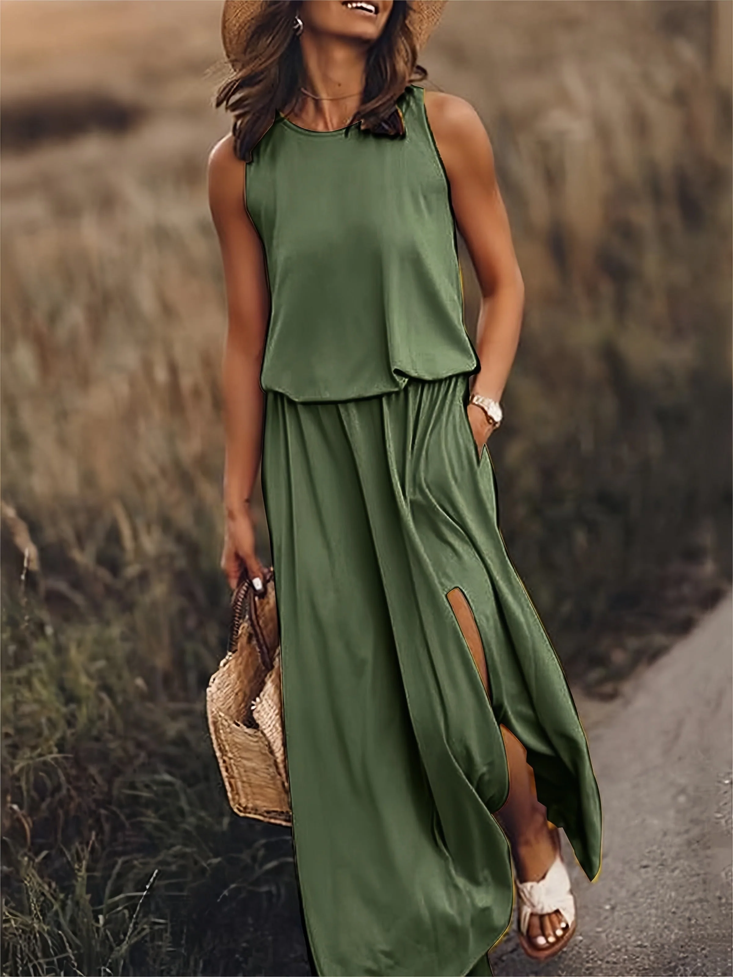 Heidi-Mode | Damen Schwarzes Modal Boho Maxikleid Farben - Image 7