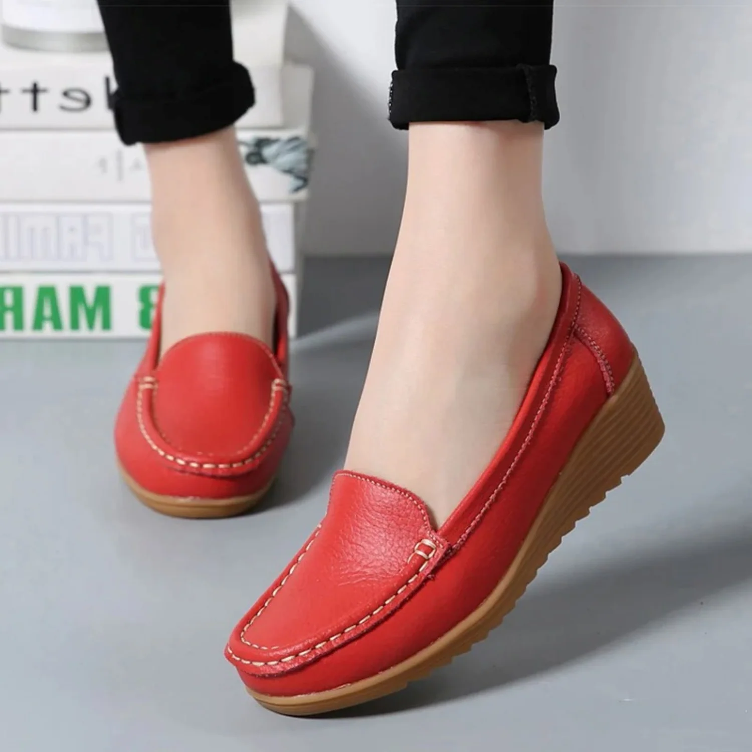 Heidi-Mode | Damen-Slipper Im Mokassin-Slip-On-Stil - Image 4