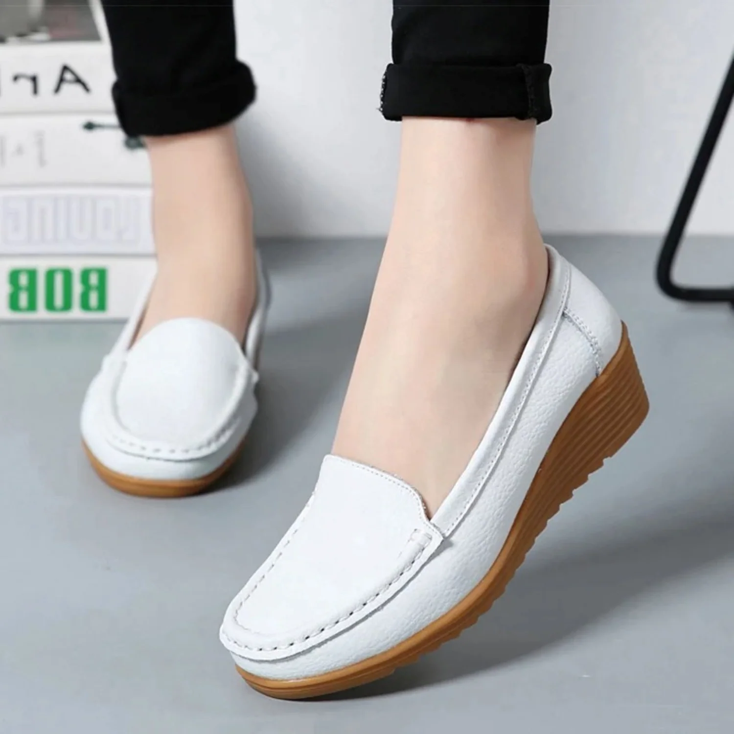 Heidi-Mode | Damen-Slipper Im Mokassin-Slip-On-Stil - Image 6