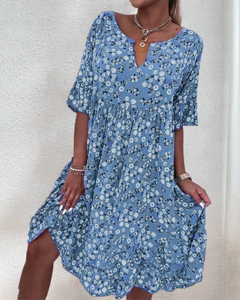 Heidi-Mode | Damen Sommerkleid mit Blumenmuster Trendy Damenkleid - Image 3