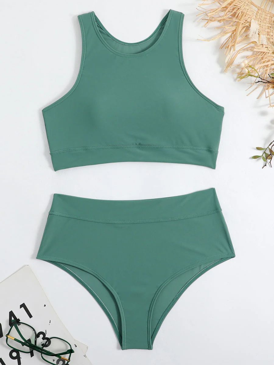 Heidi-Mode | Damen Sportlicher High Waist Bikini Frauen Schwimmbekleidung - Image 3