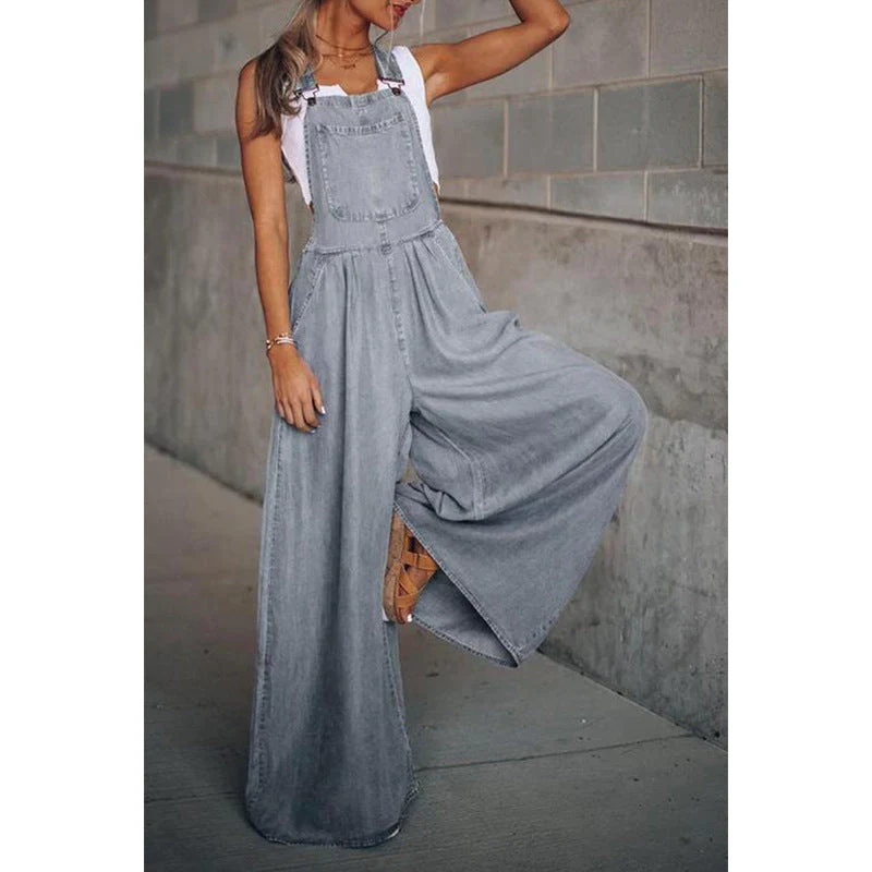 Heidi-Mode | Damen Denim-Overalls mit Weitem Bein Design - Image 12