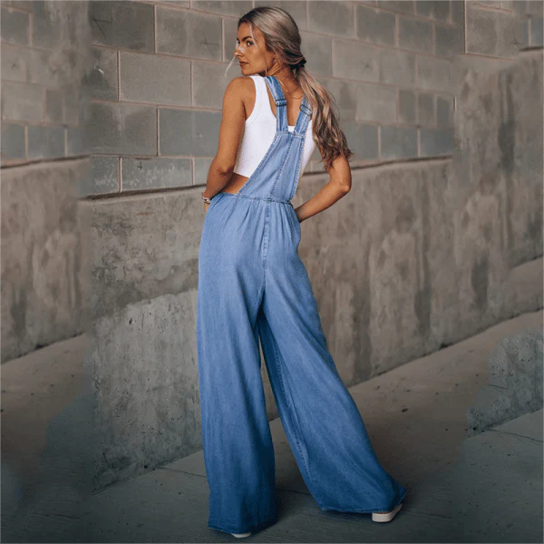 Heidi-Mode | Damen Denim-Overalls mit Weitem Bein Design - Image 4
