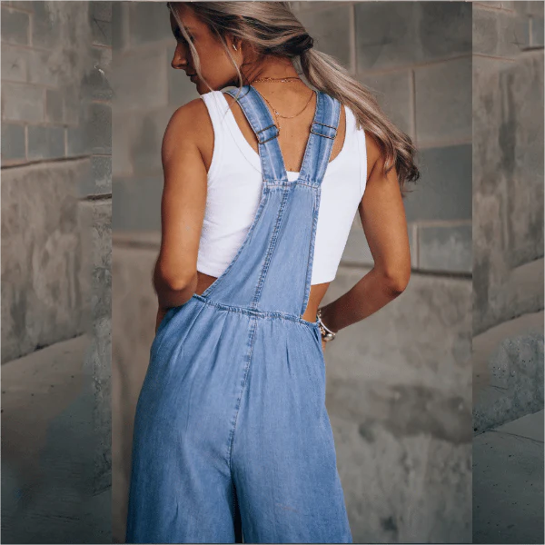 Heidi-Mode | Damen Denim-Overalls mit Weitem Bein Design - Image 8