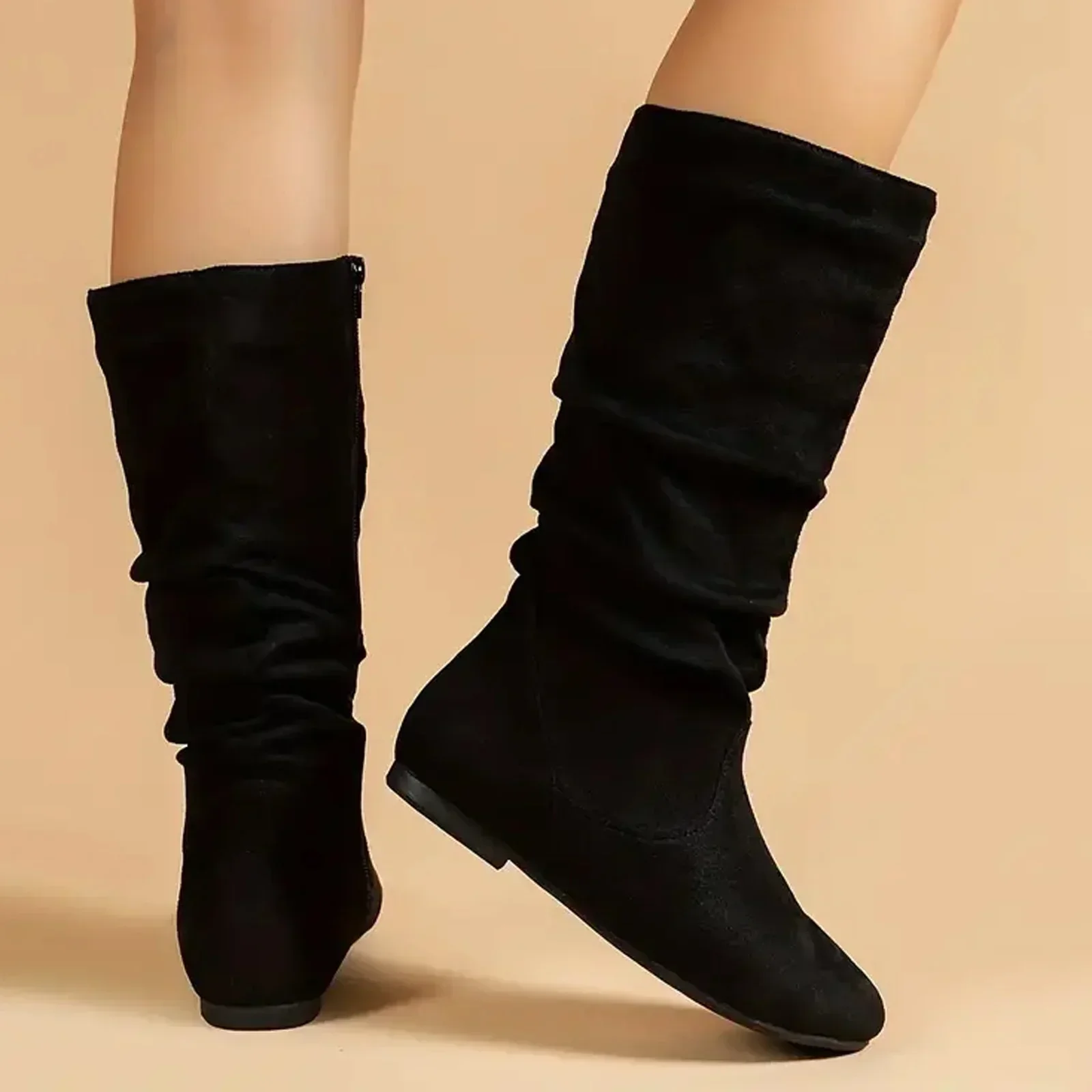 Heidi-Mode | Damen Stiefel Aus Wildleder mit Seitlichem Reißverschluss, Wadenlang, Frühlingskollektion - Image 2