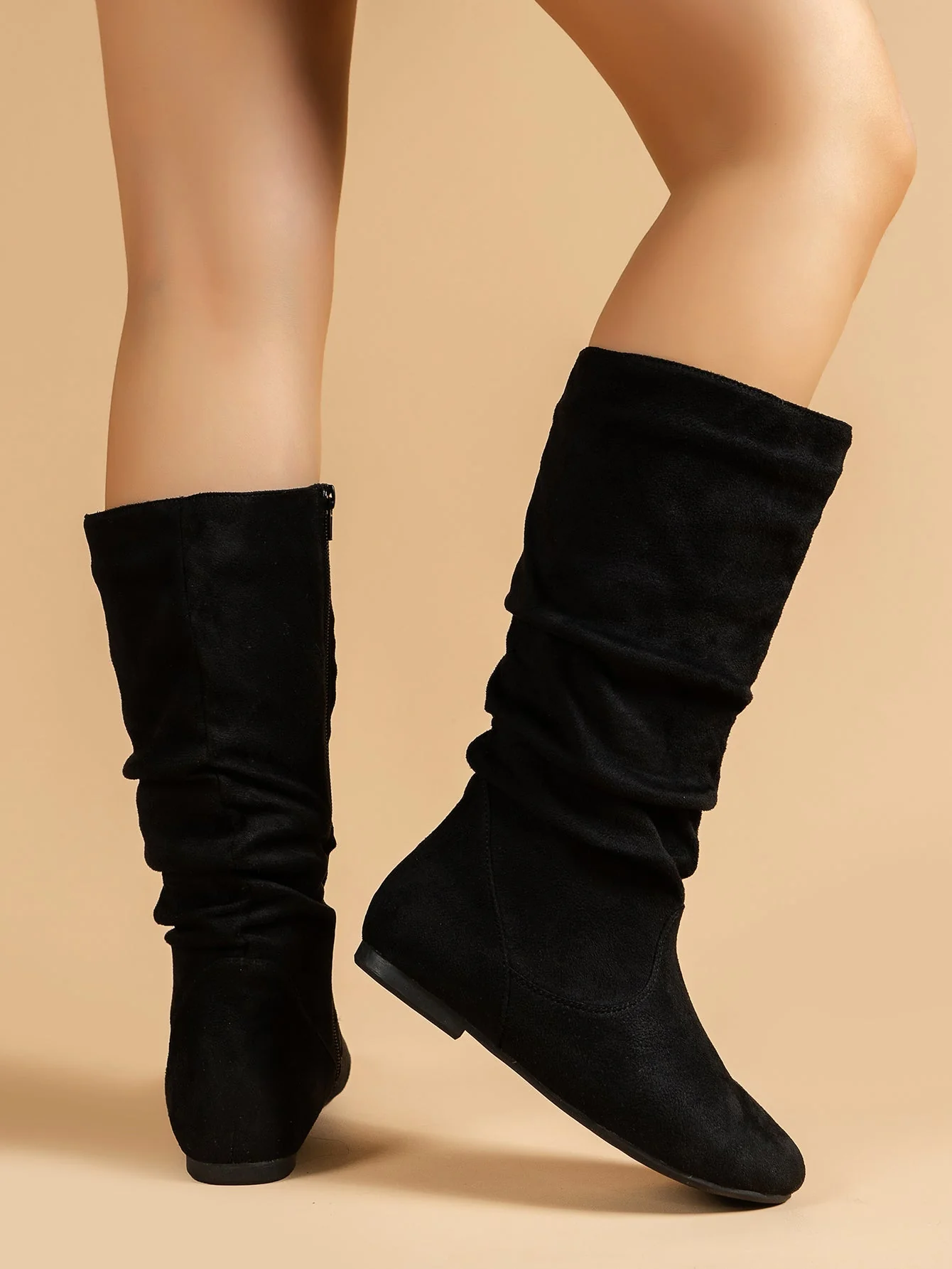 Heidi-Mode | Damen Stiefel Aus Wildleder mit Seitlichem Reißverschluss, Wadenlang, Frühlingskollektion - Image 5