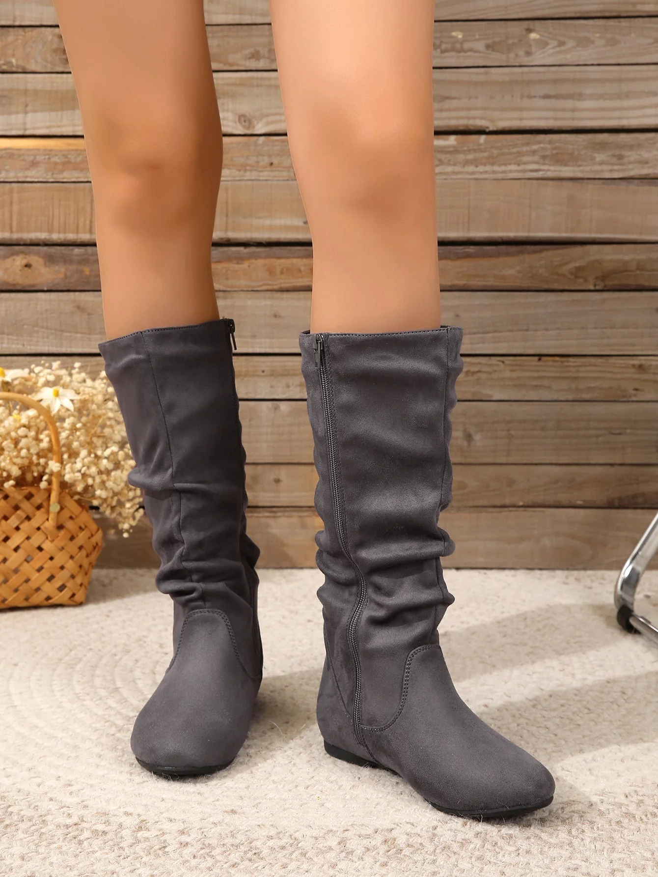 Heidi-Mode | Damen Stiefel Aus Wildleder mit Seitlichem Reißverschluss, Wadenlang, Frühlingskollektion - Image 9