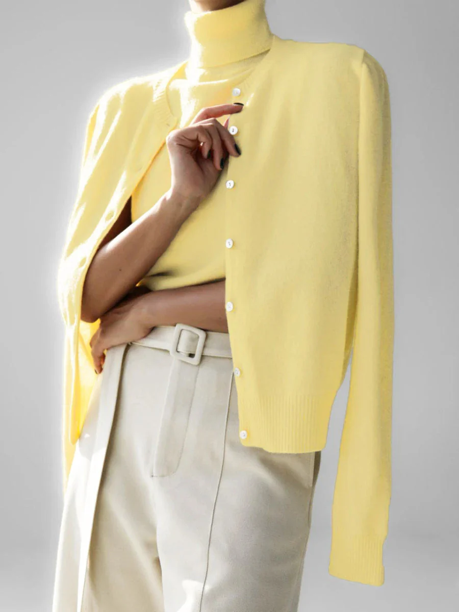 Heidi-Mode | Damen Strick-Cardigan und Rollkragenpullover Set - Image 15