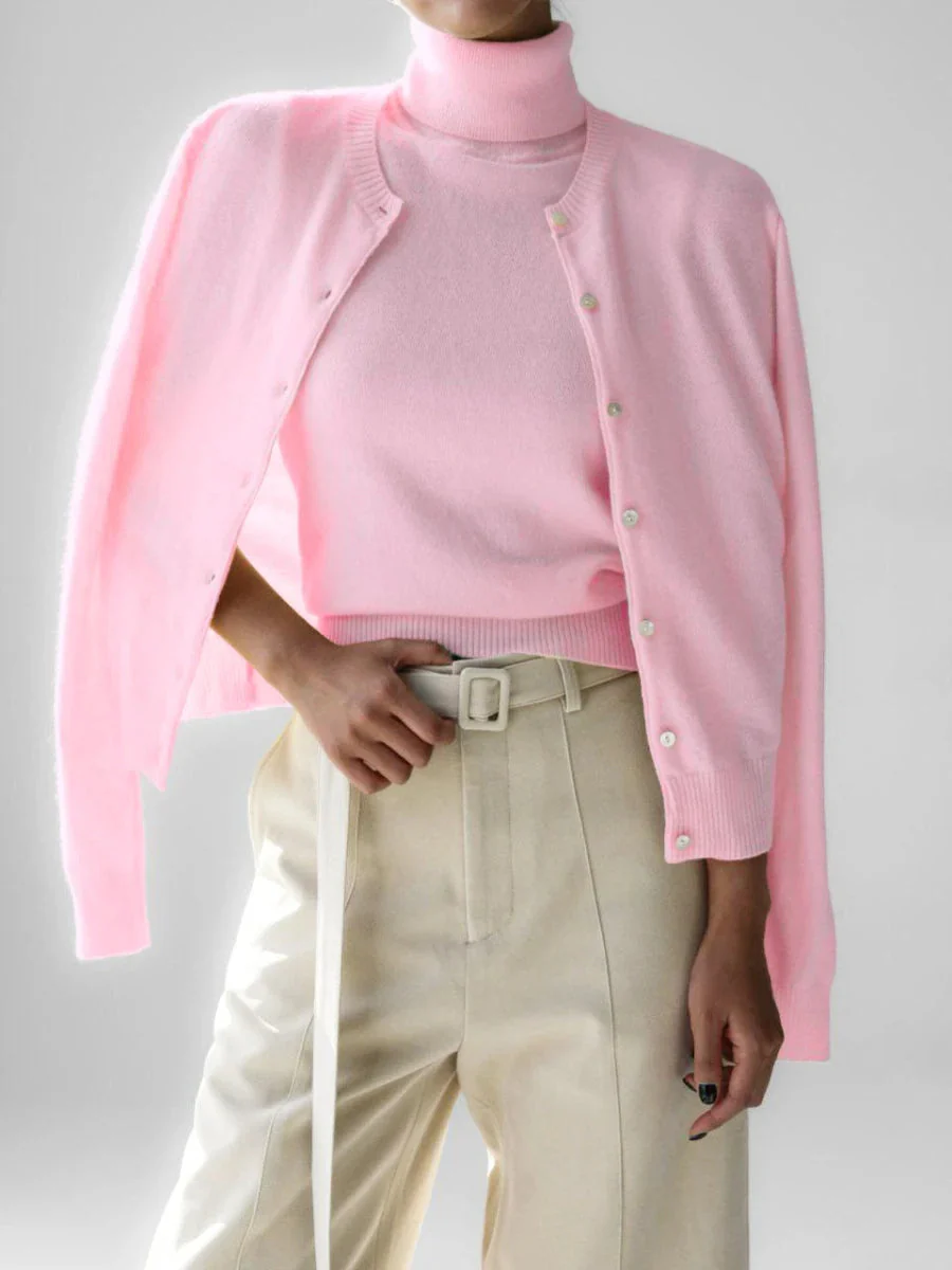 Heidi-Mode | Damen Strick-Cardigan und Rollkragenpullover Set - Image 17