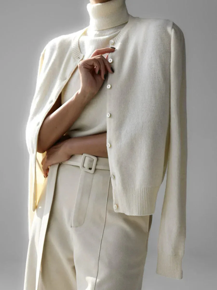 Heidi-Mode | Damen Strick-Cardigan und Rollkragenpullover Set - Image 4
