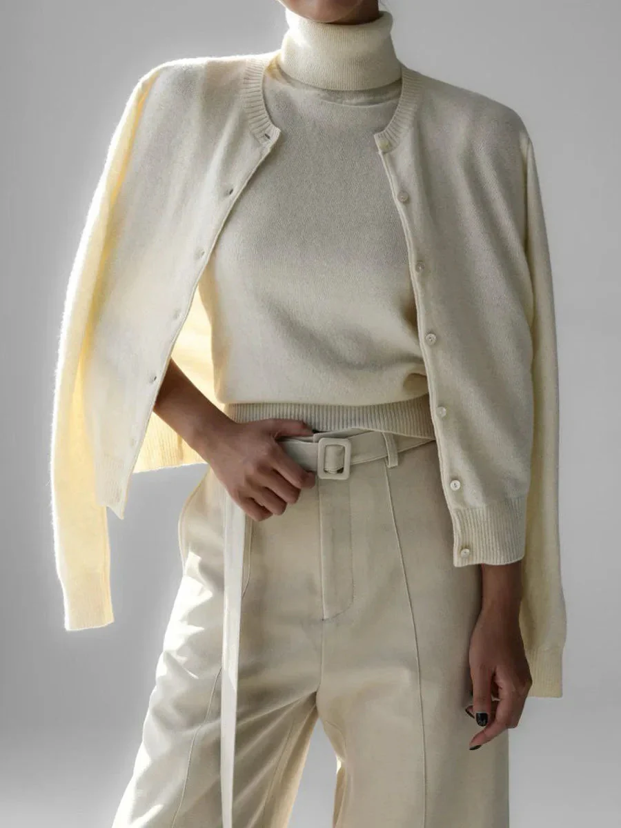 Heidi-Mode | Damen Strick-Cardigan und Rollkragenpullover Set - Image 9