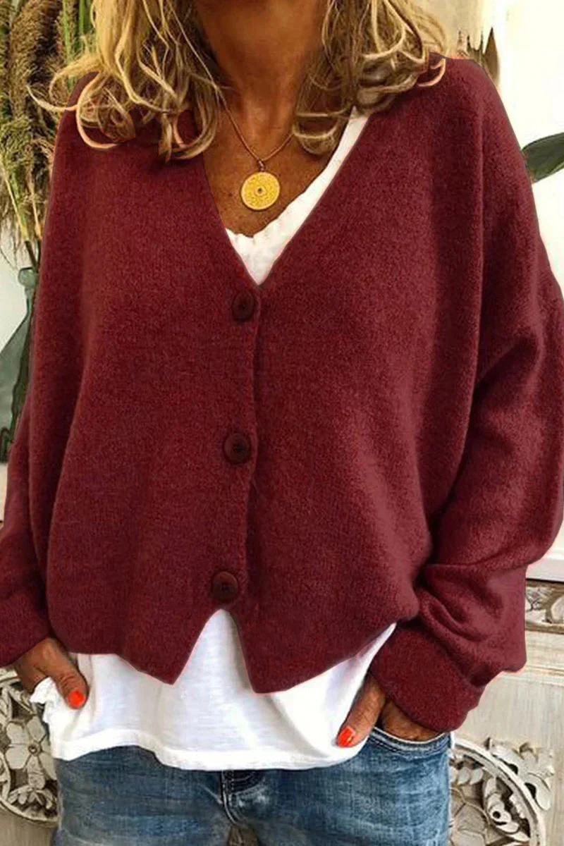 Heidi-Mode | Damen Strickjacke Kurz Rot - Image 3