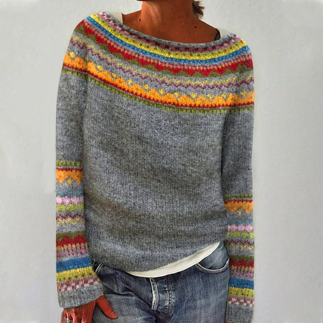 Heidi-Mode | Damenpullover mit Rundhalsausschnitt im Retro-Stil - Image 2