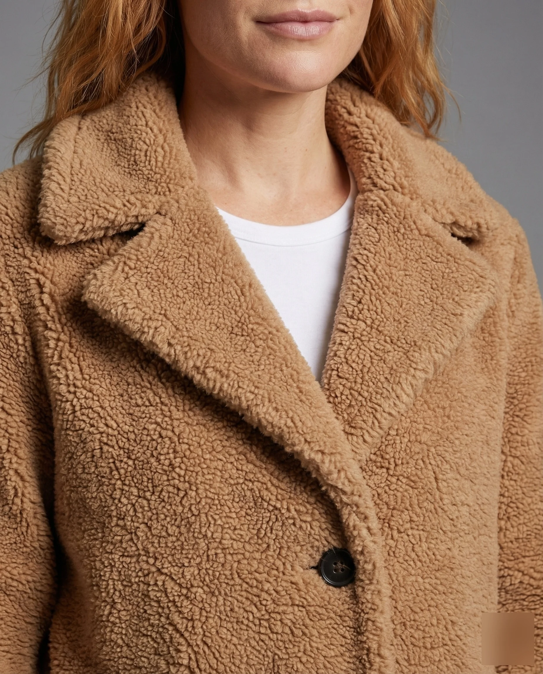 Damen Teddy-Mantel aus Kunstfell mit Reverskragen & Knopfleiste | Heidi-Mode - Image 3