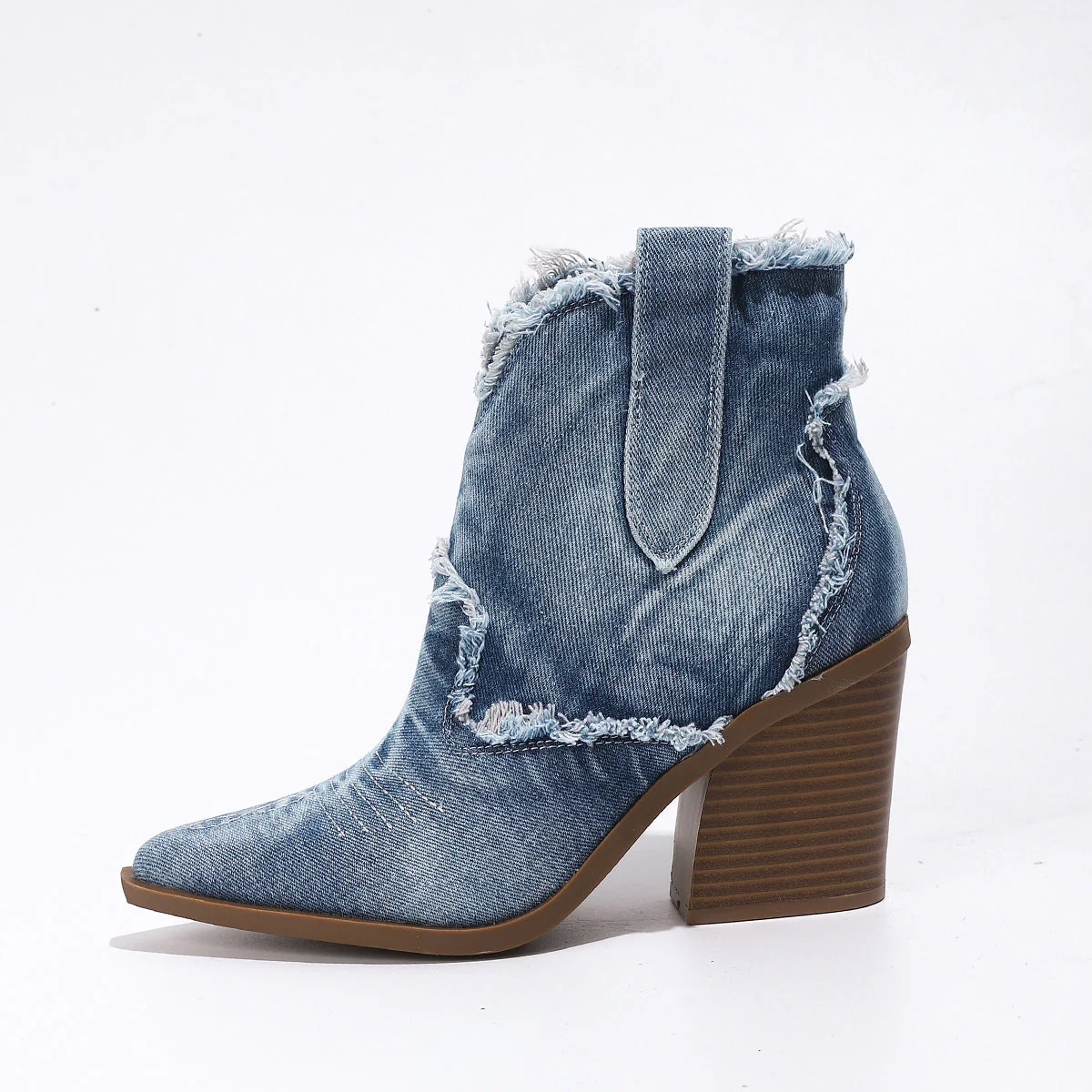 Heidi-Mode | Damen Trendy Spitzes-Toe Western Cowboy-Stiefel Bequeme Stiefeletten - Image 5