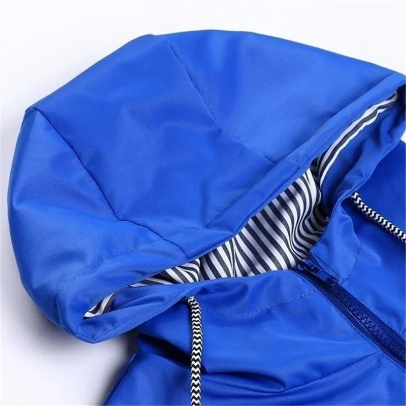 Heidi-Mode | Damen Wasserdichter Hoodie-Trenchcoat mit Taillenkordelzug, Reißverschluss und Außentaschen - Image 3