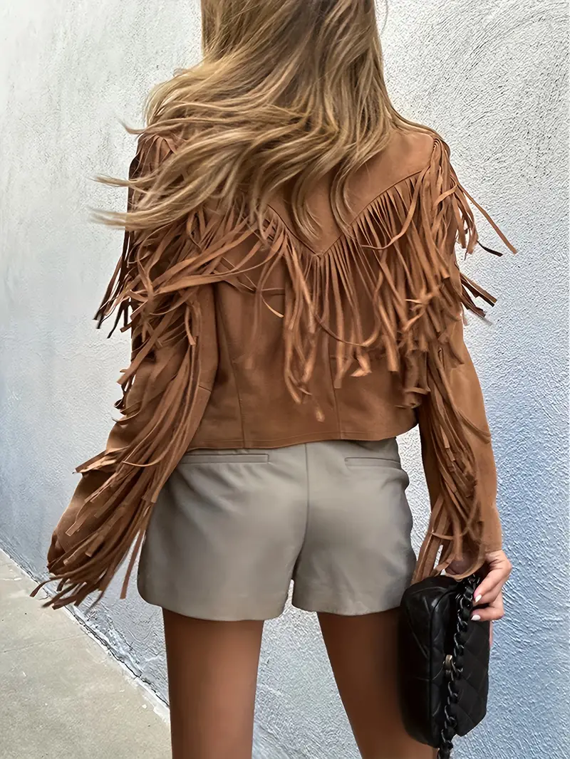 Heidi-Mode | Damen Wildlederjacke mit Fransen - Image 4