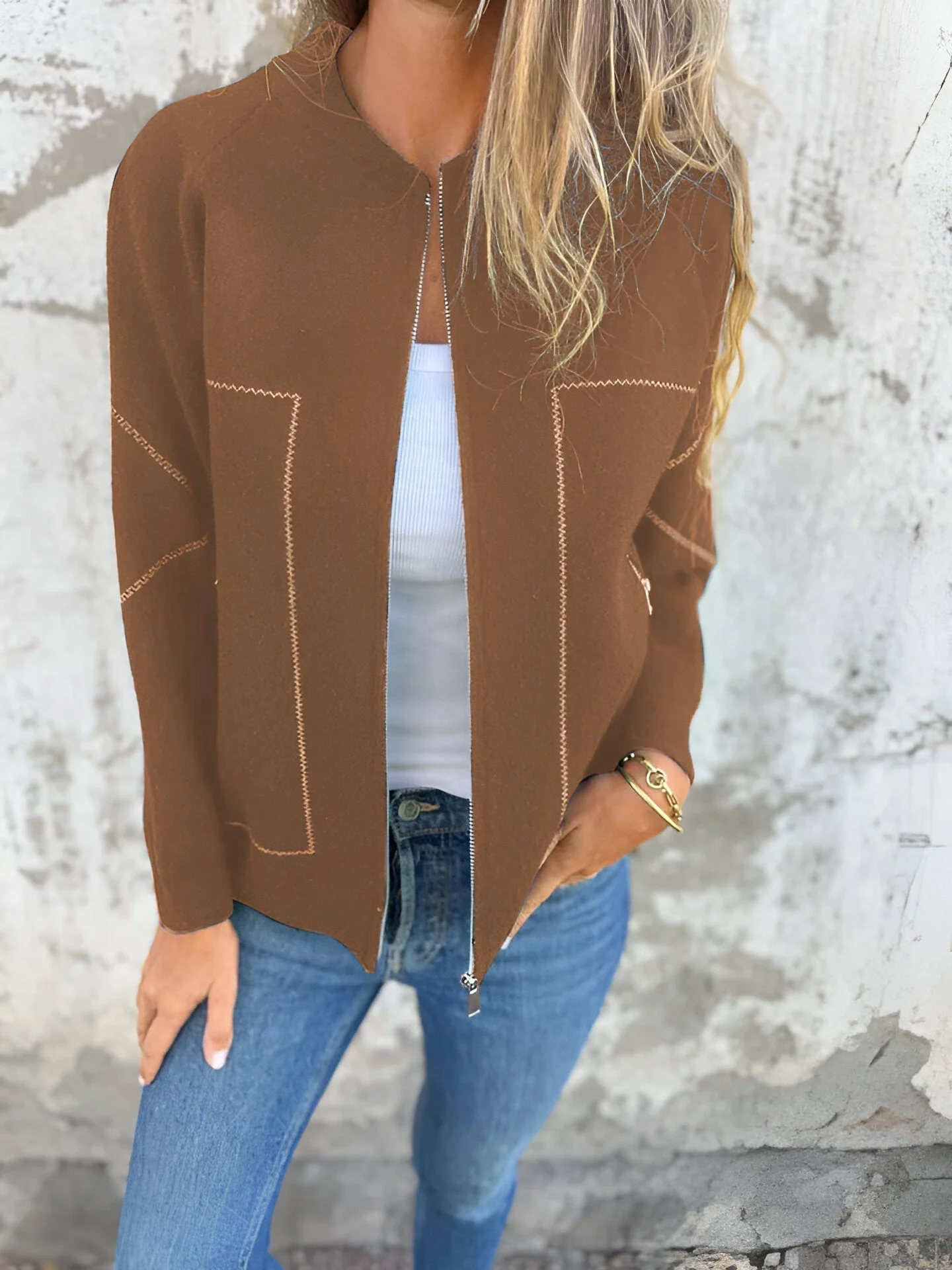 Heidi-Mode | Damen Zip Jacke mit Taschen - Image 12