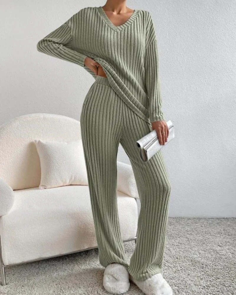 Heidi-Mode | Damen Zweiteiler Satz Loungewear Hausanzug - Image 2