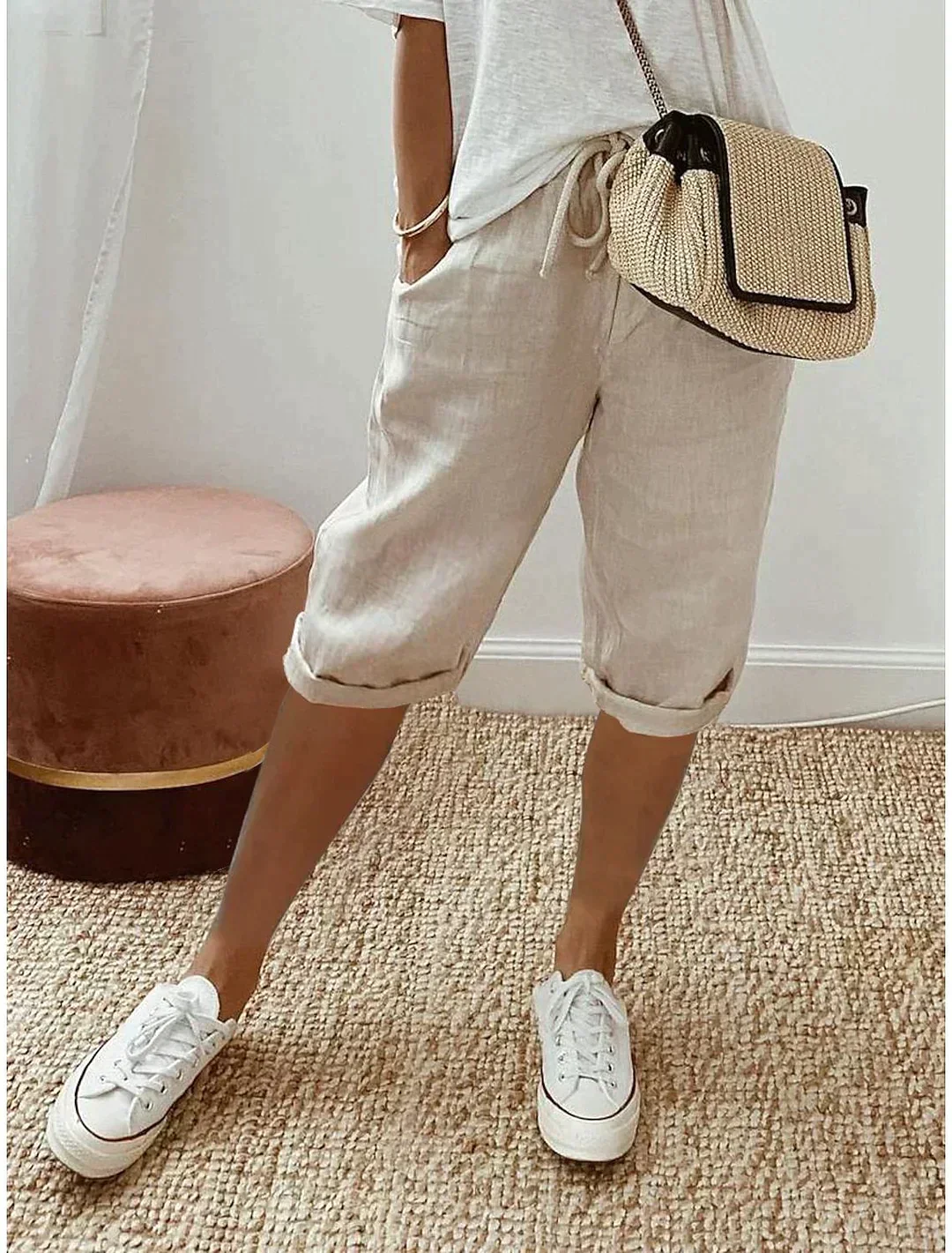 Heidi-Mode | Damen-Leinenhose mit Weitem Bein