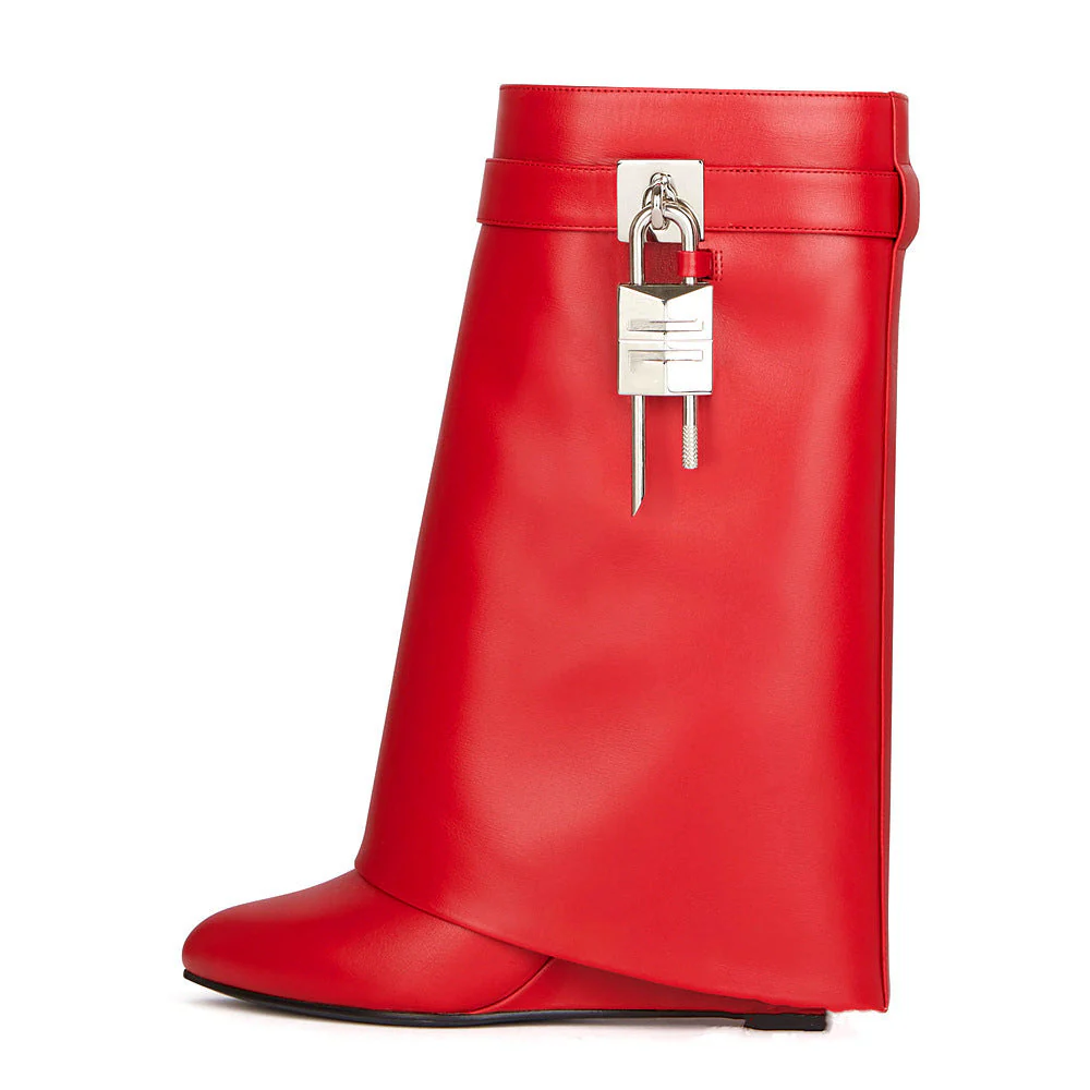 Heidi-Mode | Damenmode Schräge Ferse Rundzehen Lederoberfläche Hoher Absatz Reißverschluss Kurze Stiefel - Image 2