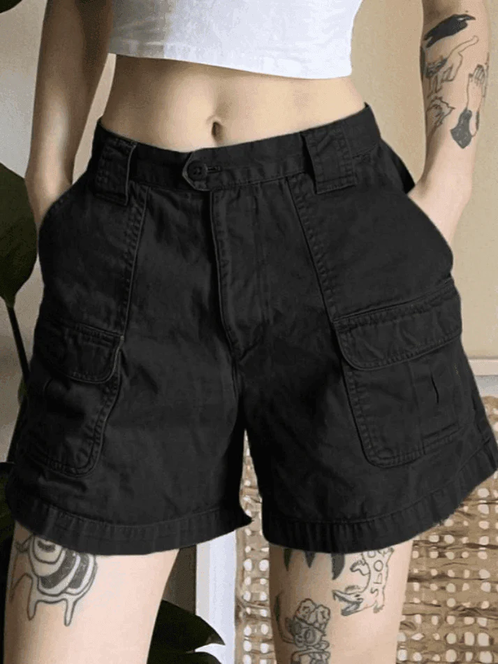 Heidi-Mode | Denim Gerade Bein Cargo Shorts - Image 11