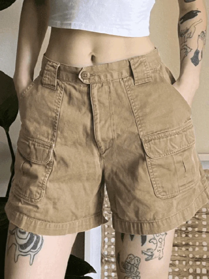 Heidi-Mode | Denim Gerade Bein Cargo Shorts - Image 14