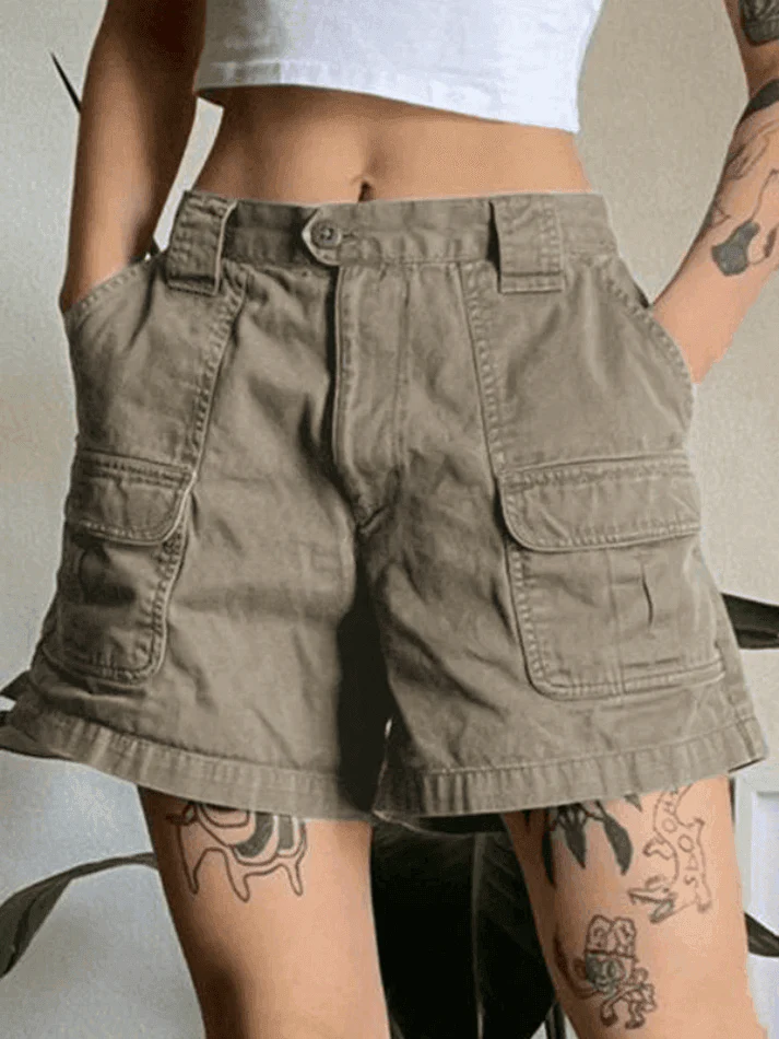 Heidi-Mode | Denim Gerade Bein Cargo Shorts - Image 3