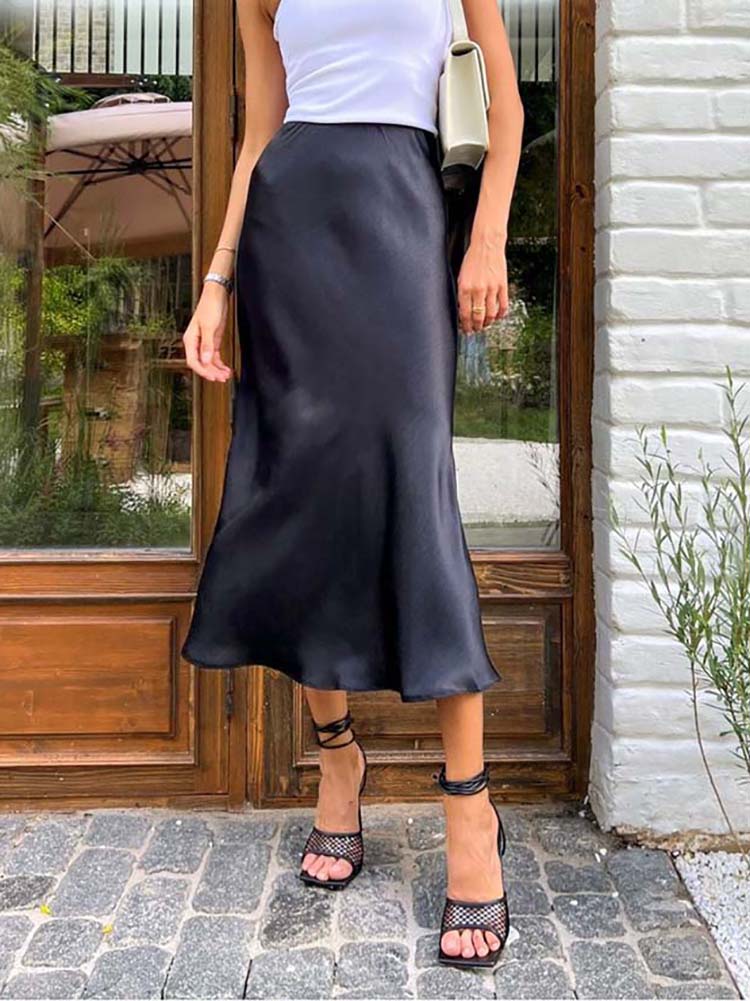 Heidi-Mode | Der Elegante Midirock Aus Satin